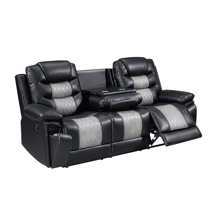 Nikko  Sofa W/pwr Fr-Black/gray