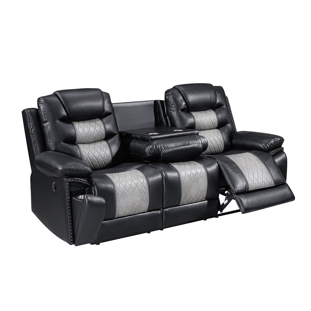Nikko  Sofa W/pwr Fr-Black/gray