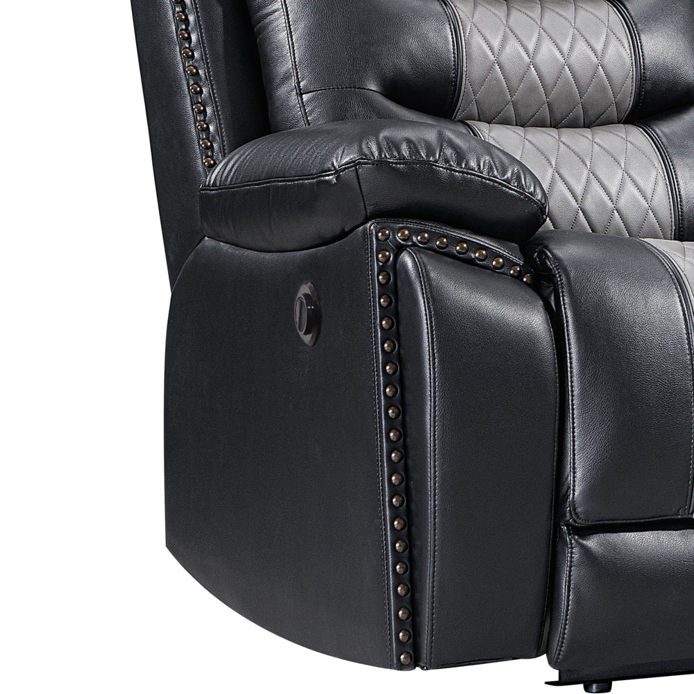 Nikko  Sofa W/pwr Fr-Black/gray