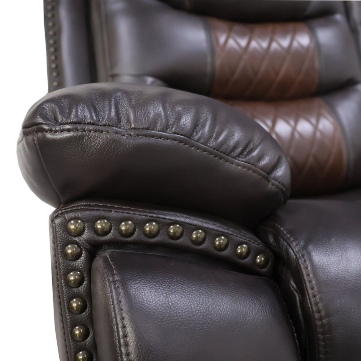 Nikko  Sofa W/pwr Fr-Brown