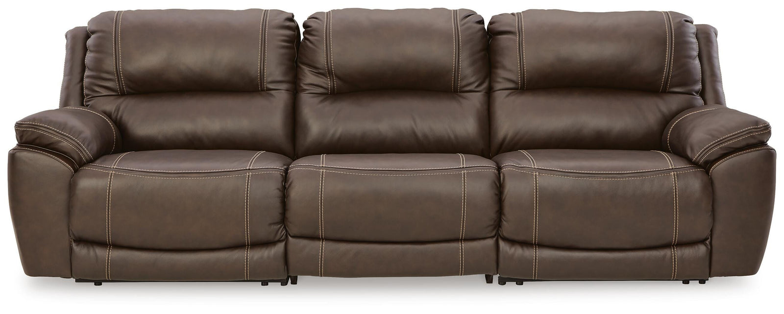 Dunleith 3-Piece Power Reclining Sofa - Dark Brown (1)
