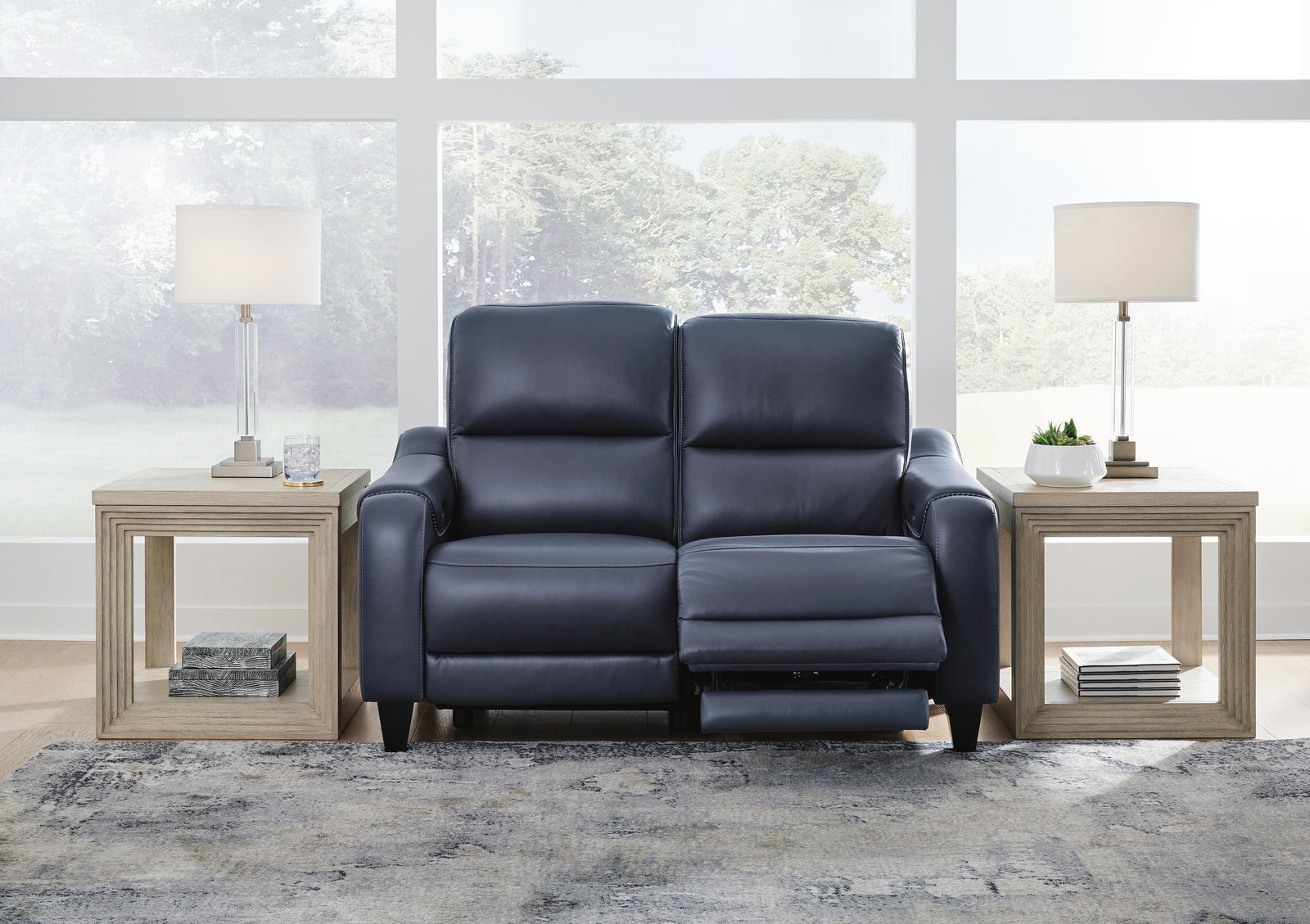 Mercomatic Power Reclining Loveseat - Blue (2)