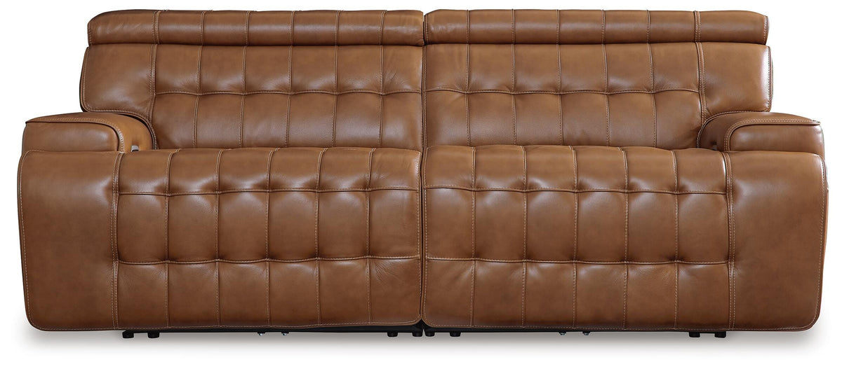Temmpton 2-Piece Power Reclining Sectional Loveseat - Chocolate (1)