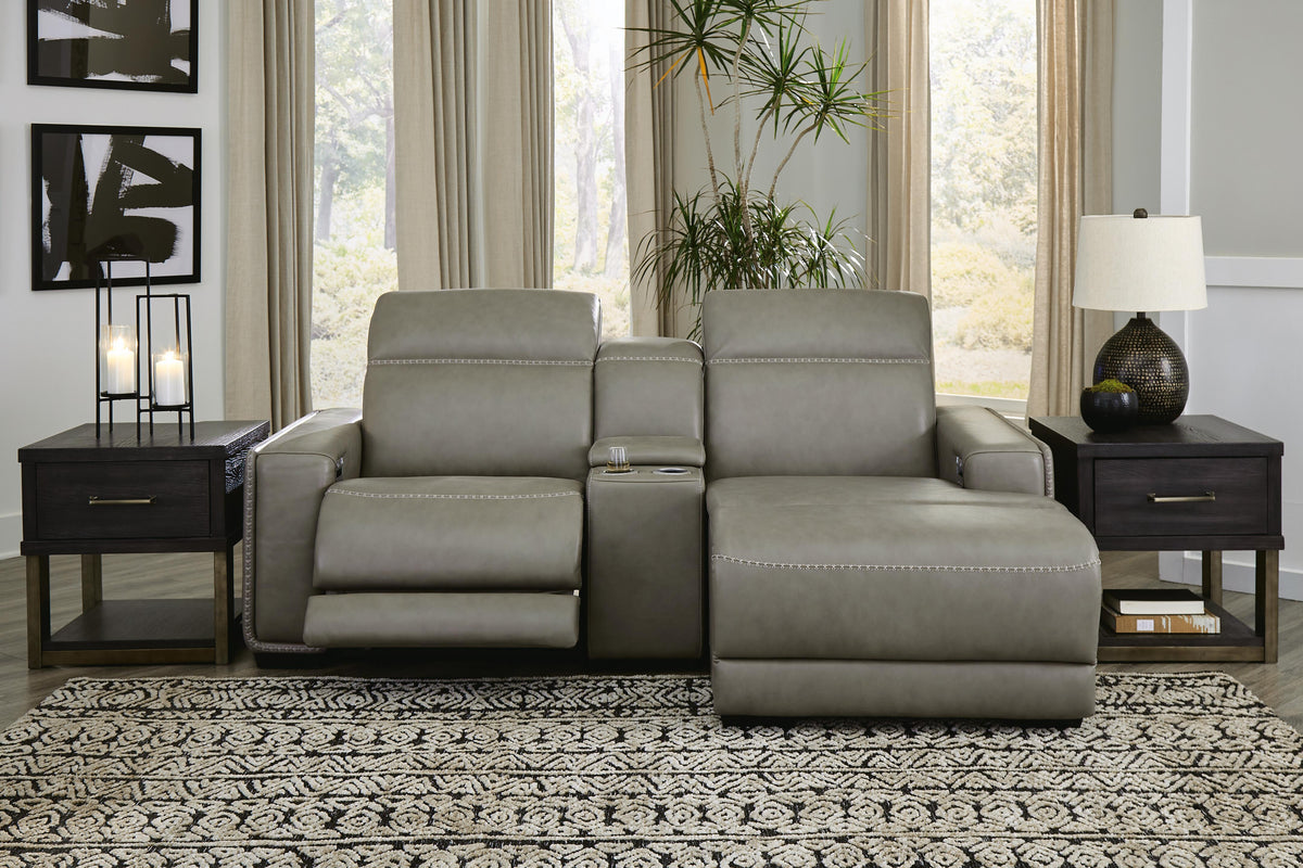 Correze 3-Piece Power Reclining Sectional with Chaise - Gray (2)