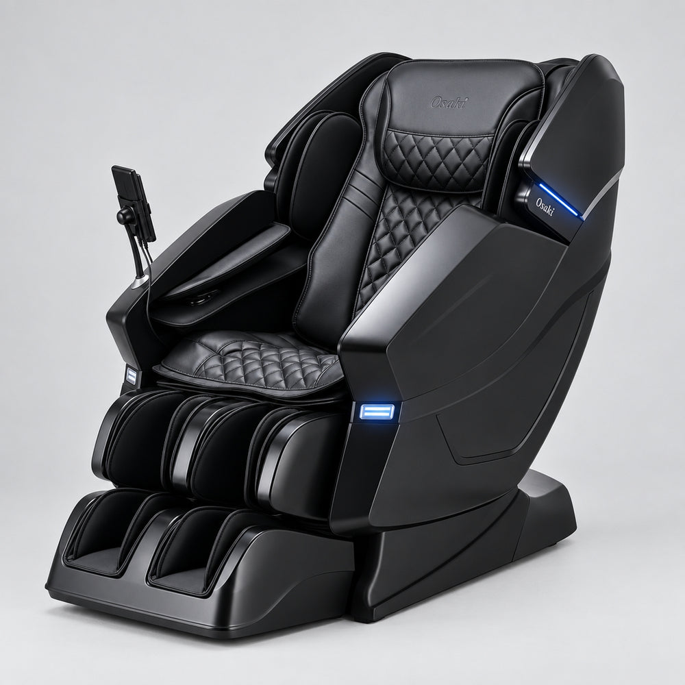 Sleek black Osaki OS-3D Ai Vito massage chair showing premium outer shell design