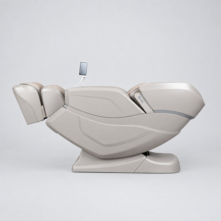 Osaki OS-3D Ai Vito massage chair locked in a deep stage two Zero Gravity flat sleep posture