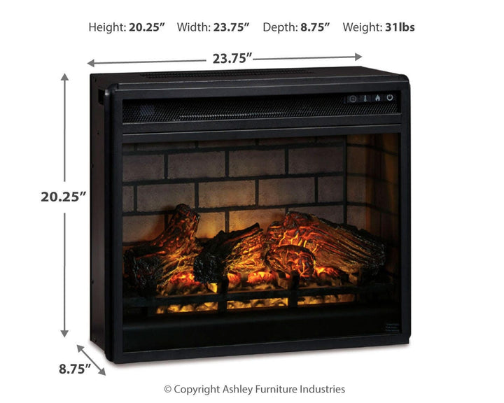 Entertainment Accessories Electric Infrared Fireplace Insert - Black (4)