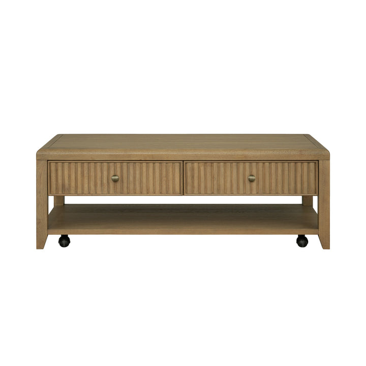Reed Rectangular Coffee Table with Casters