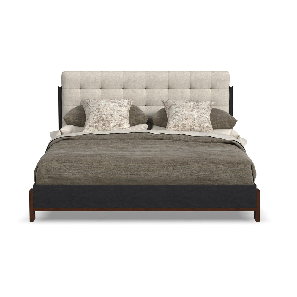 Waterfall Black Queen Upholstered Bed