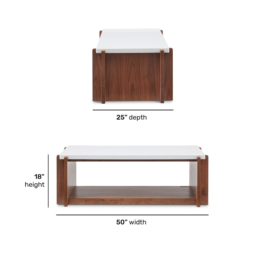 Lincoln Rectangular Coffee Table with Casters