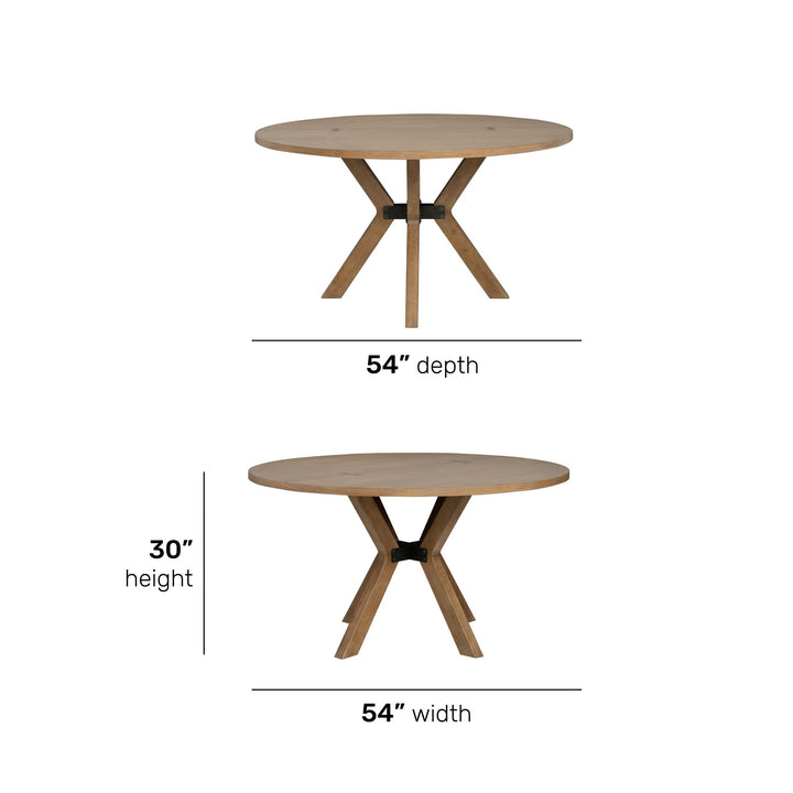 Millwork Brown Round Dining Table