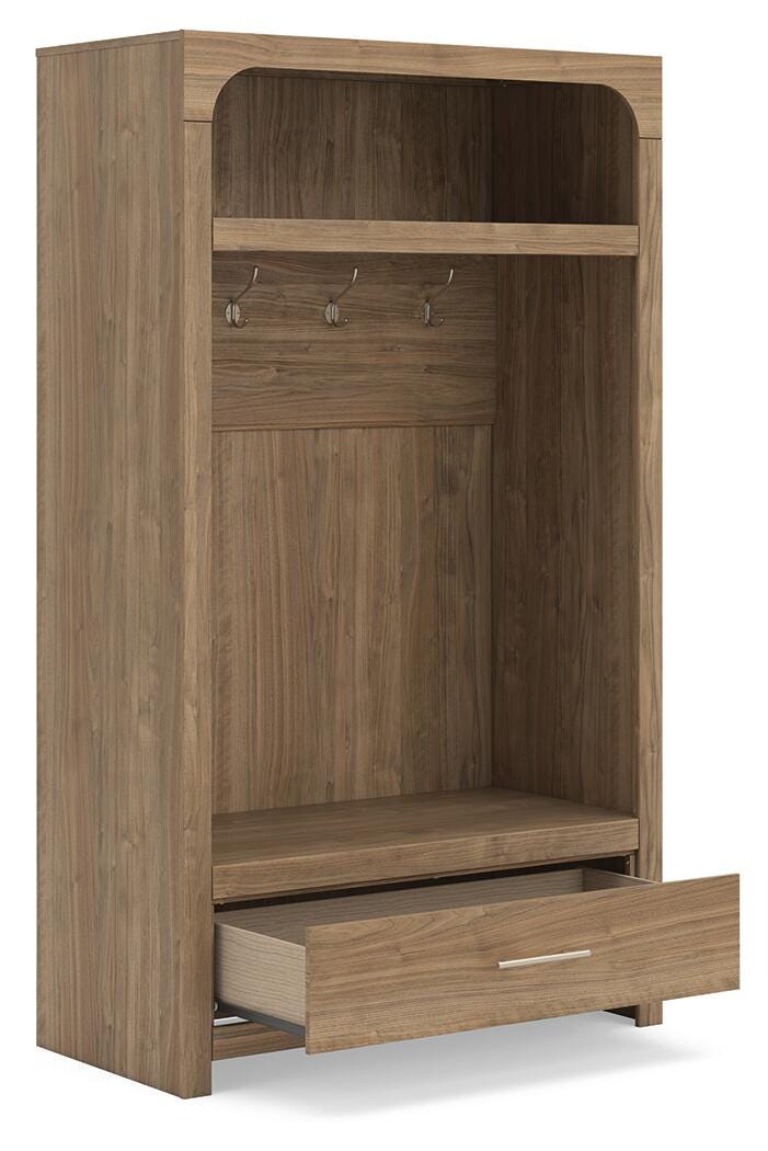 Dovander Hall Tree with Storage Bench - Brown (4)