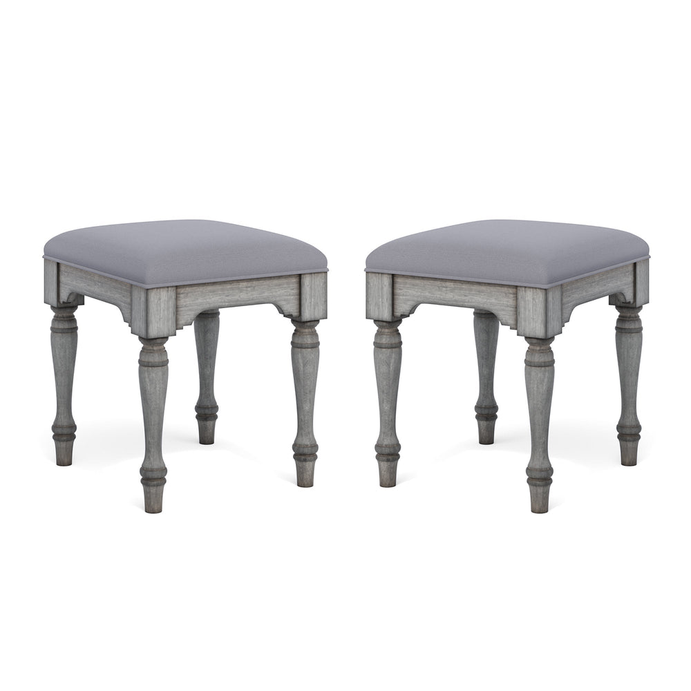 Plymouth Gray Pair of Ottomans