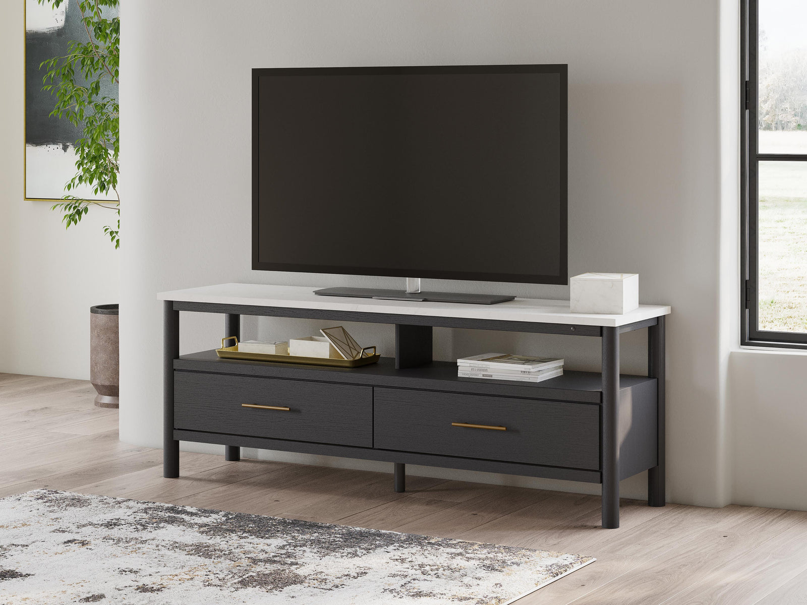 Cadmori 72" TV Stand - Black (2)