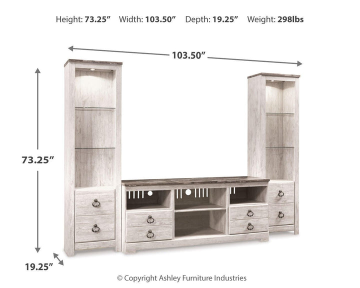 Willowton 3-Piece Entertainment Center - Beige (7)