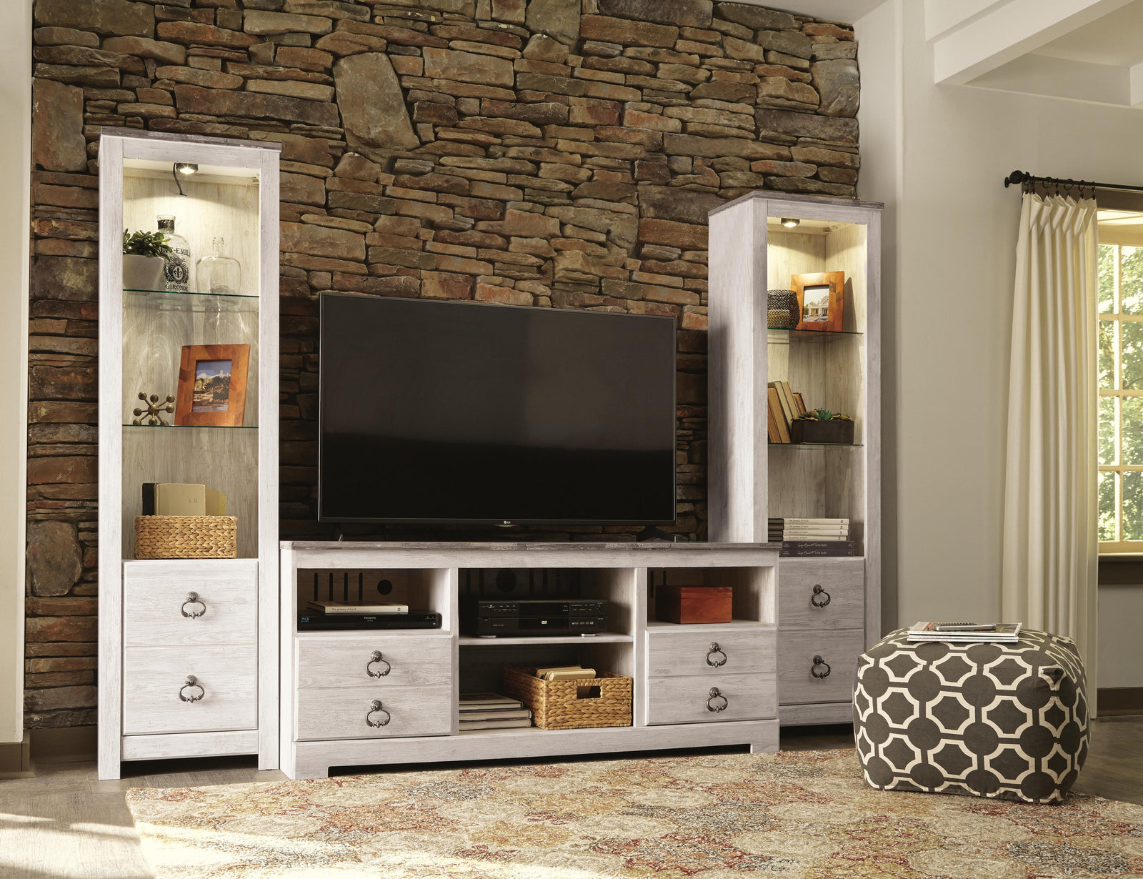 Willowton 3-Piece Entertainment Center - Beige (2)