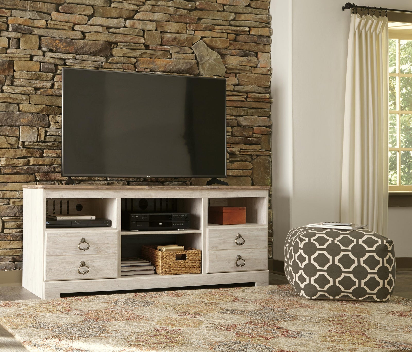 Willowton 64" TV Stand - Beige (2)
