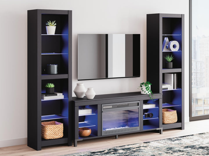 Cayberry 3-Piece Entertainment Center with Electric Fireplace - Black (8)