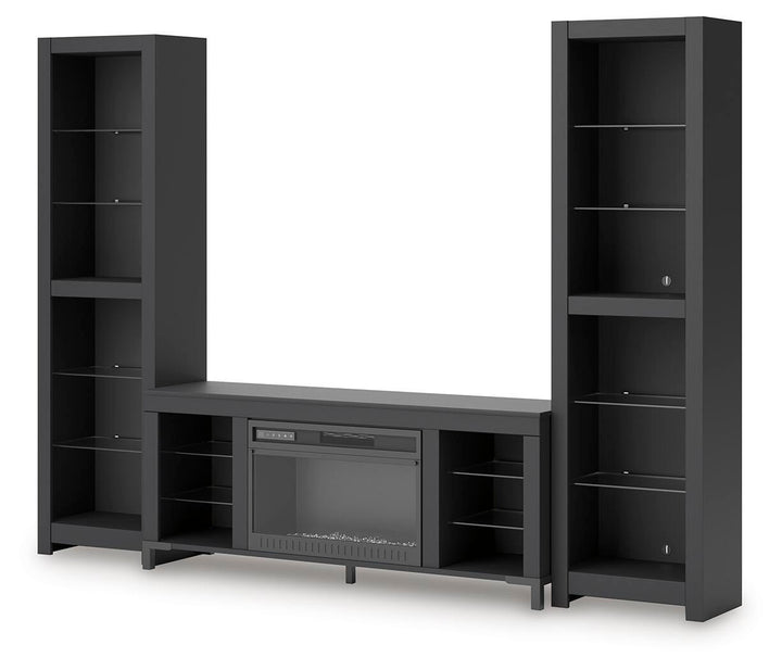 Cayberry 3-Piece Entertainment Center with Electric Fireplace - Black (3)