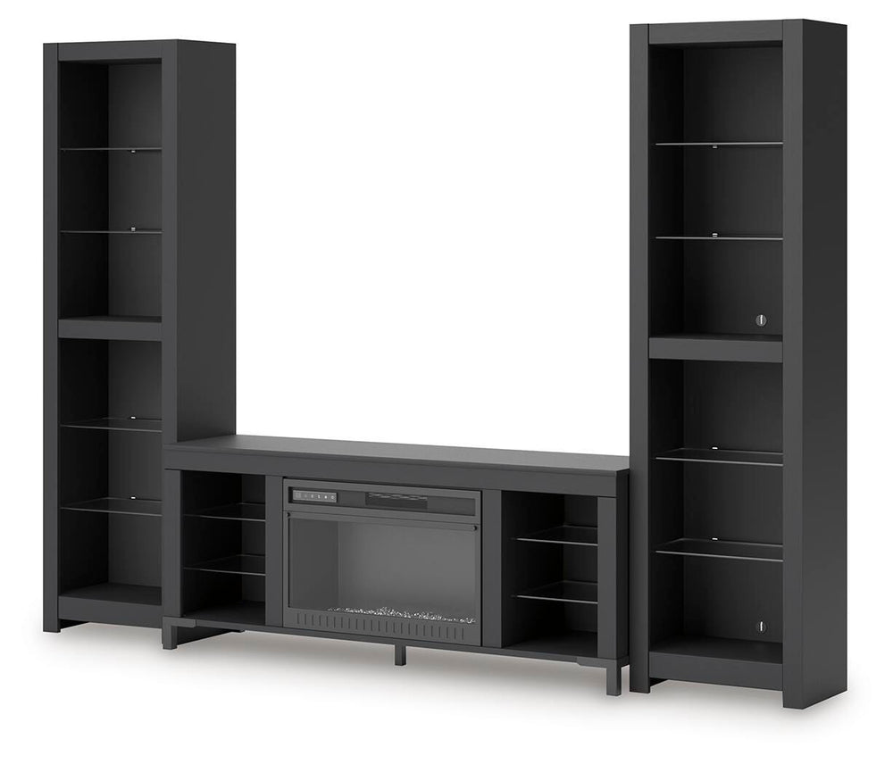 Cayberry 3-Piece Entertainment Center with Electric Fireplace - Black (3)