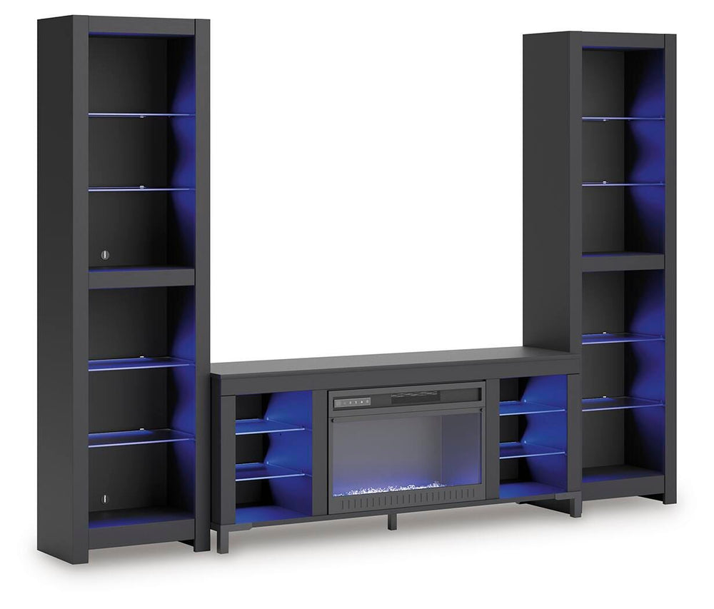 Cayberry 3-Piece Entertainment Center with Electric Fireplace - Black (4)