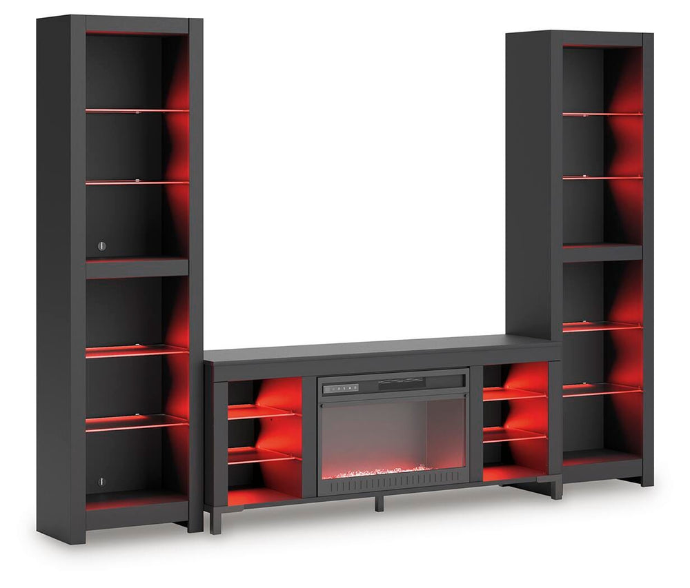 Cayberry 3-Piece Entertainment Center with Electric Fireplace - Black (5)