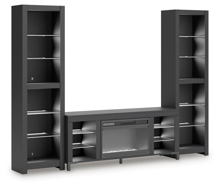 Cayberry 3-Piece Entertainment Center with Electric Fireplace - Black (6)