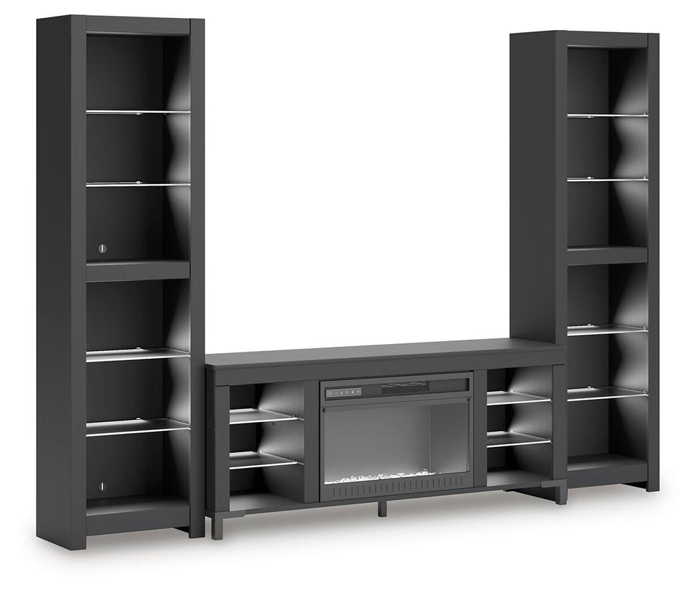 Cayberry 3-Piece Entertainment Center with Electric Fireplace - Black (6)