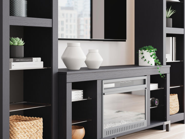 Cayberry 3-Piece Entertainment Center with Electric Fireplace - Black (7)