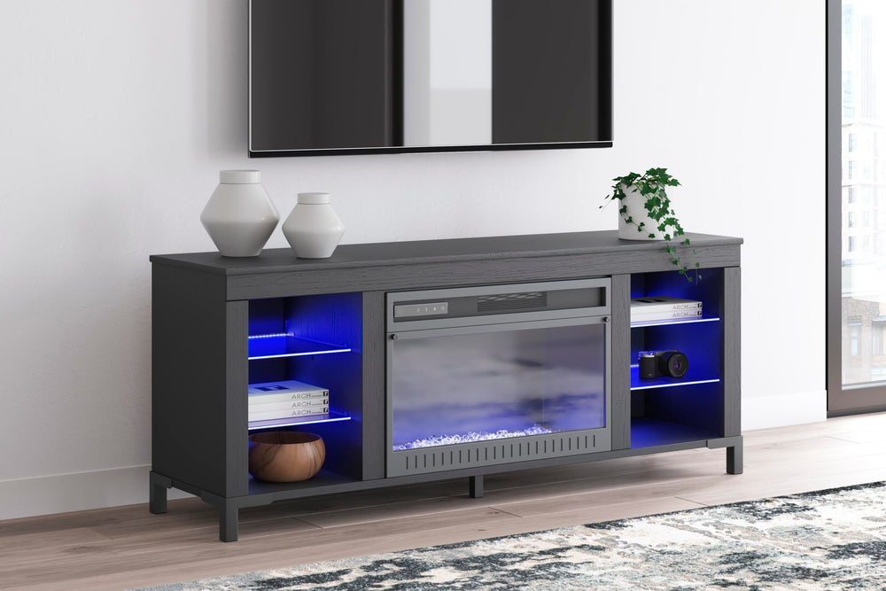 Cayberry 60" TV Stand with Electric Fireplace - Black (13)