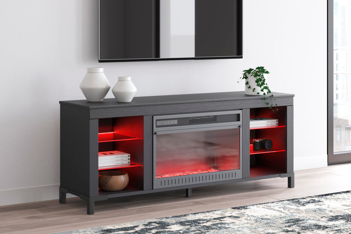Cayberry 60" TV Stand with Electric Fireplace - Black (14)