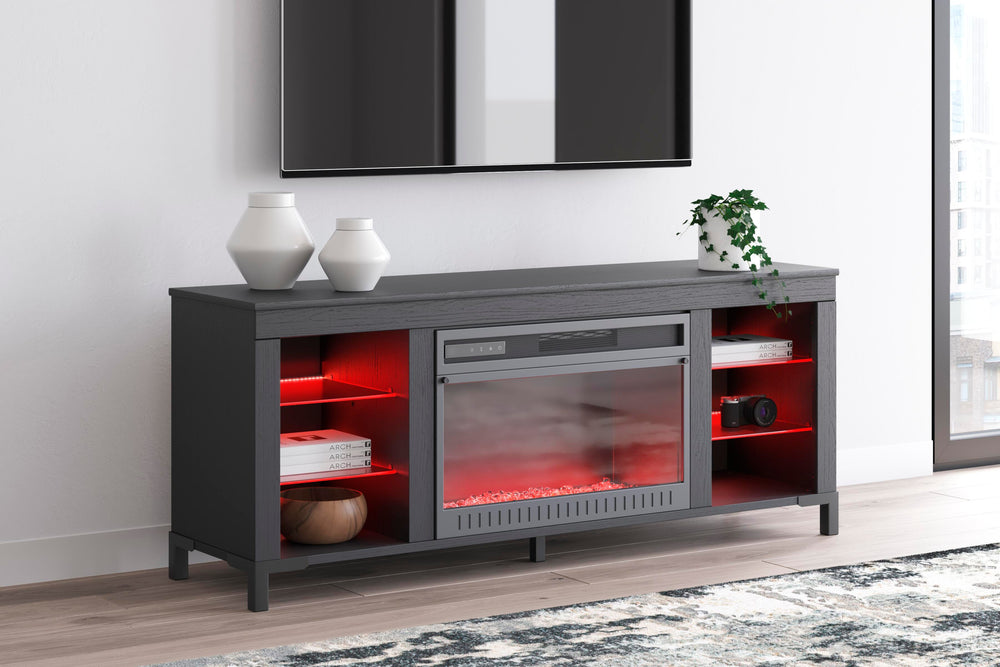 Cayberry 60" TV Stand with Electric Fireplace - Black (14)