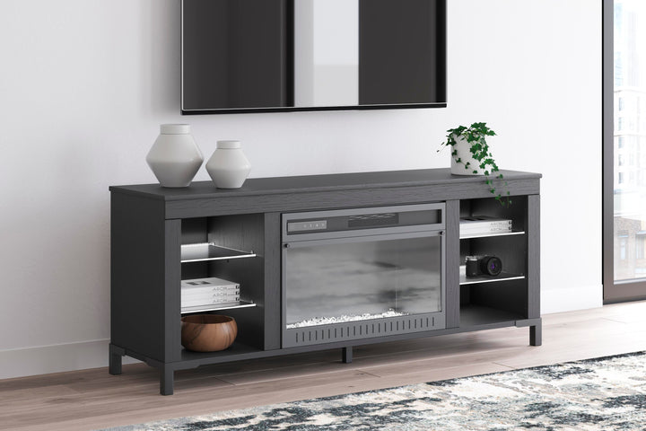 Cayberry 60" TV Stand with Electric Fireplace - Black (15)