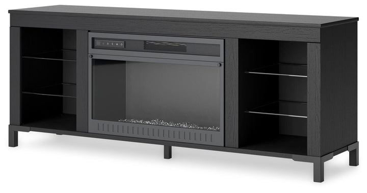 Cayberry 60" TV Stand with Electric Fireplace - Black (3)