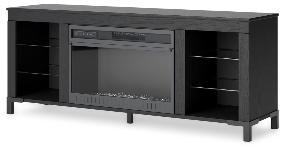 Cayberry 60" TV Stand with Electric Fireplace - Black (3)
