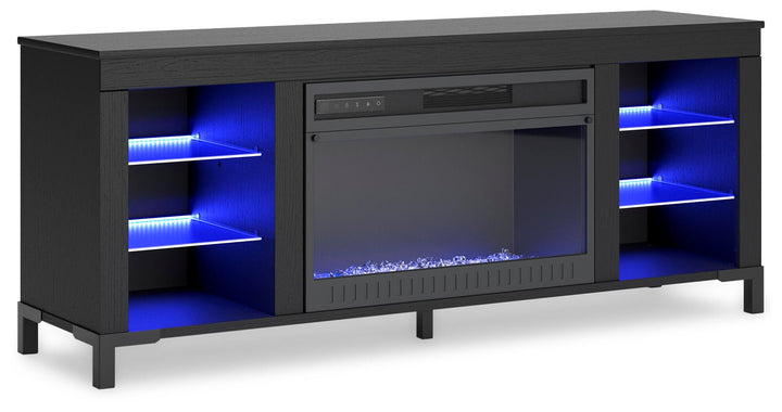 Cayberry 60" TV Stand with Electric Fireplace - Black (4)