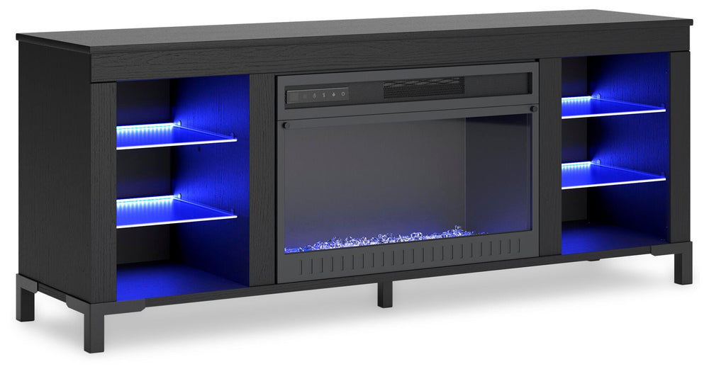 Cayberry 60" TV Stand with Electric Fireplace - Black (4)