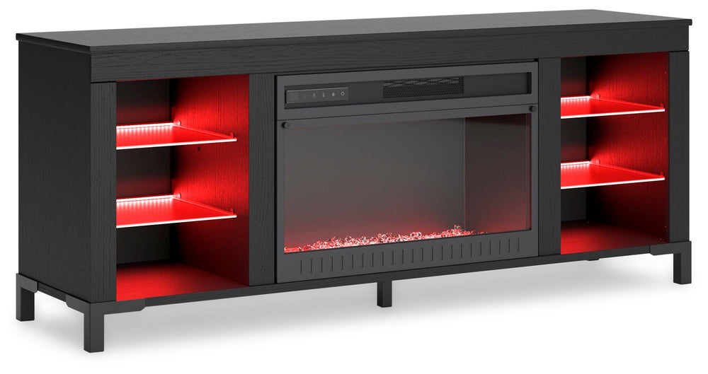 Cayberry 60" TV Stand with Electric Fireplace - Black (5)