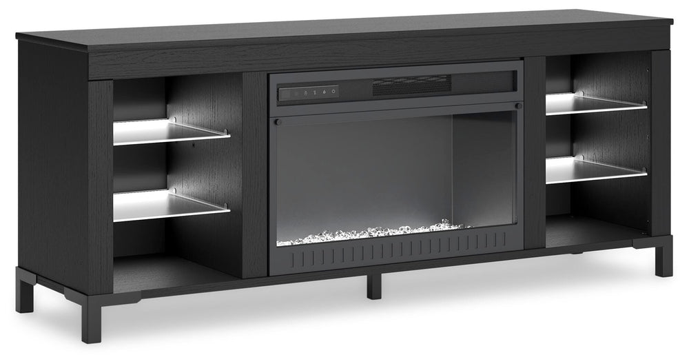 Cayberry 60" TV Stand with Electric Fireplace - Black (6)