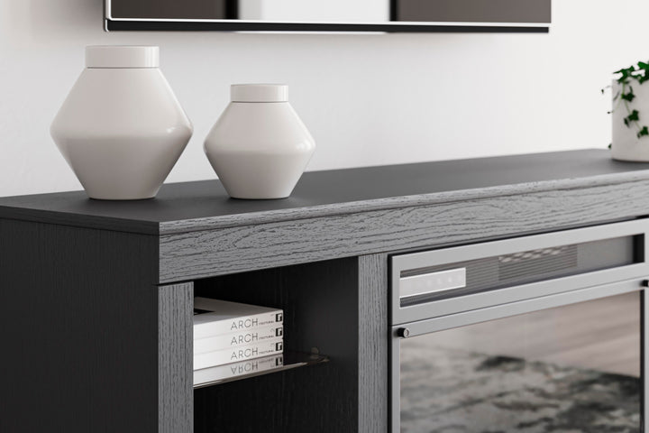 Cayberry 60" TV Stand with Electric Fireplace - Black (12)