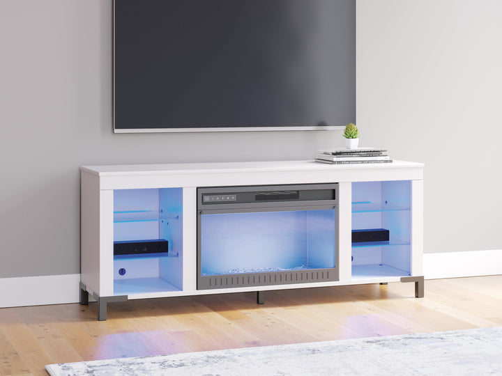 Brollevi 60" TV Stand with Electric Fireplace - White (10)
