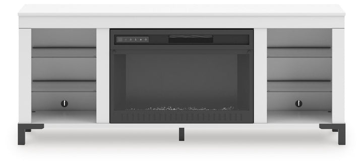 Brollevi 60" TV Stand with Electric Fireplace - White (7)