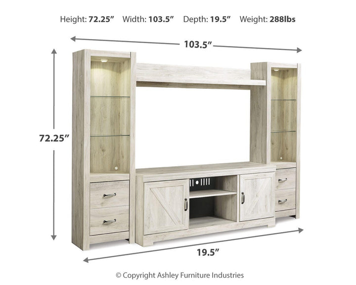 Bellaby 4-Piece Entertainment Center - Whitewash (4)