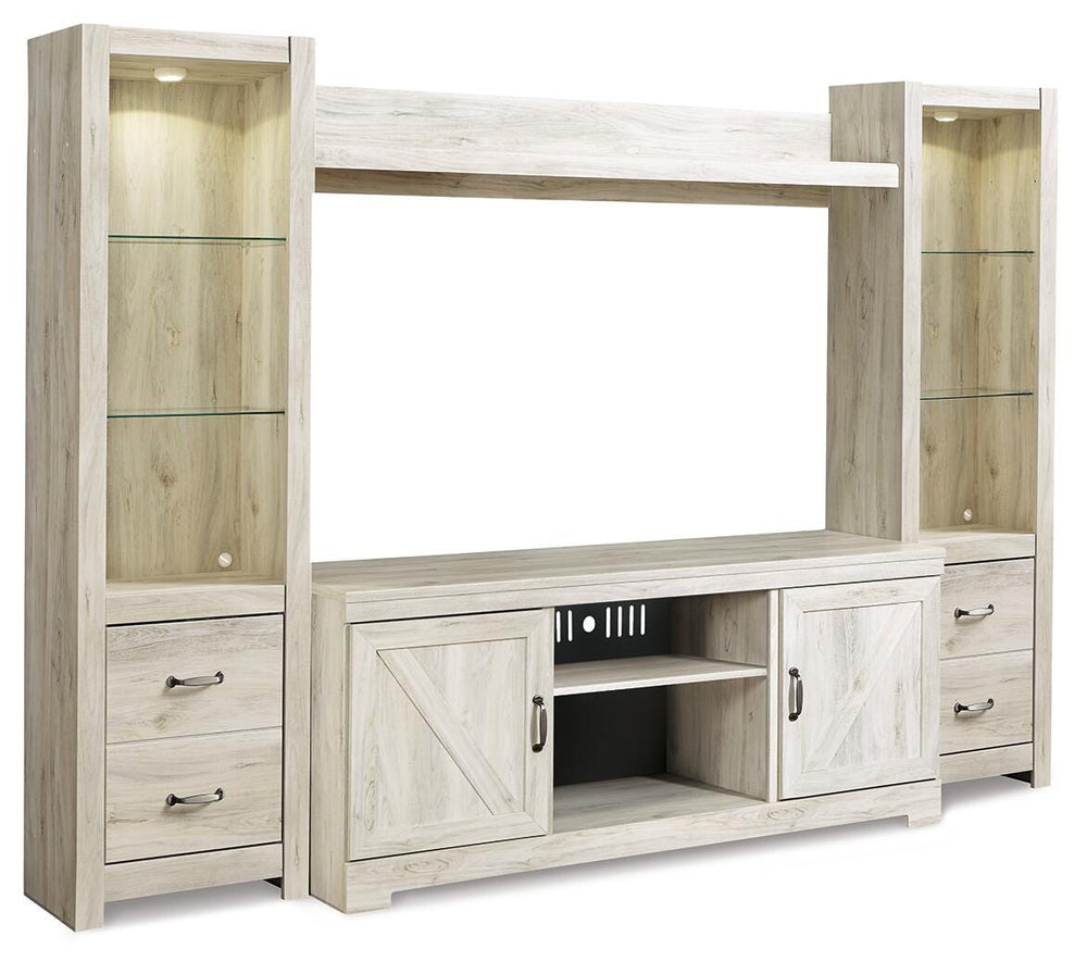 Bellaby 4-Piece Entertainment Center - Whitewash (1)