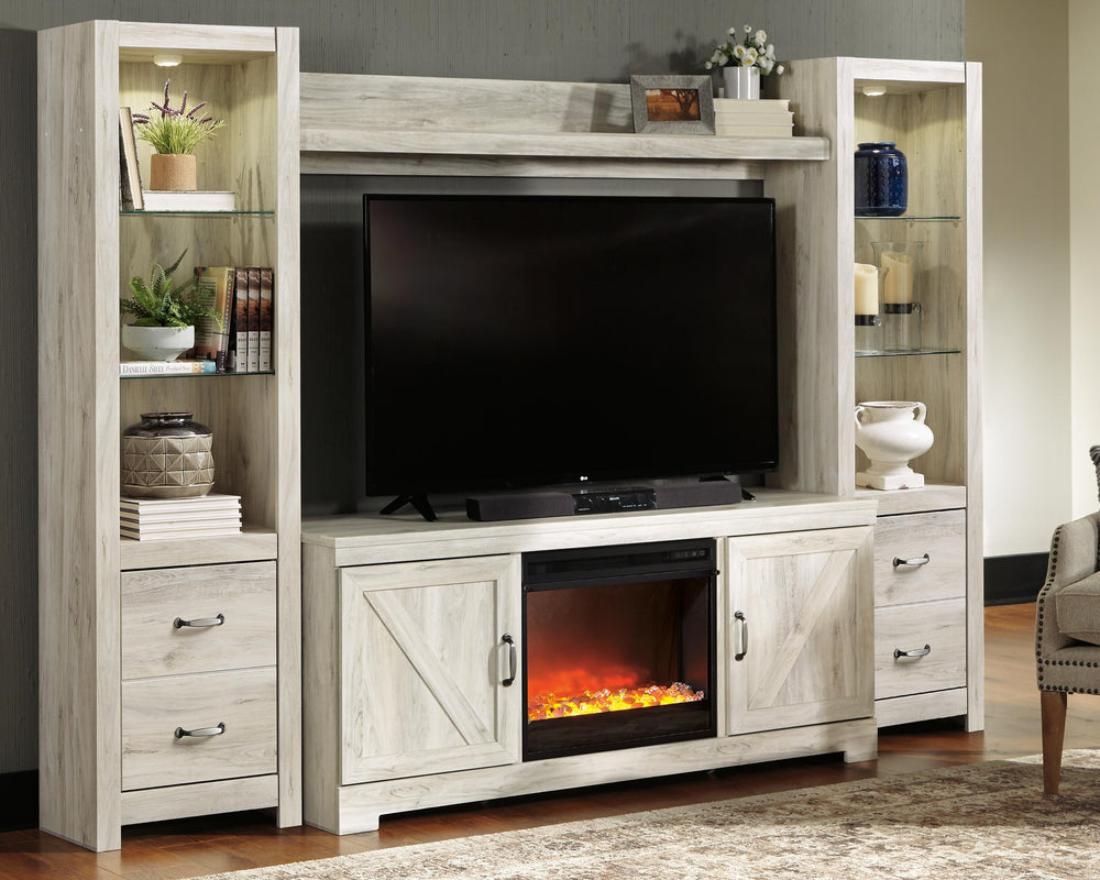 Bellaby 4-Piece Entertainment Center with Fireplace - Whitewash (2)