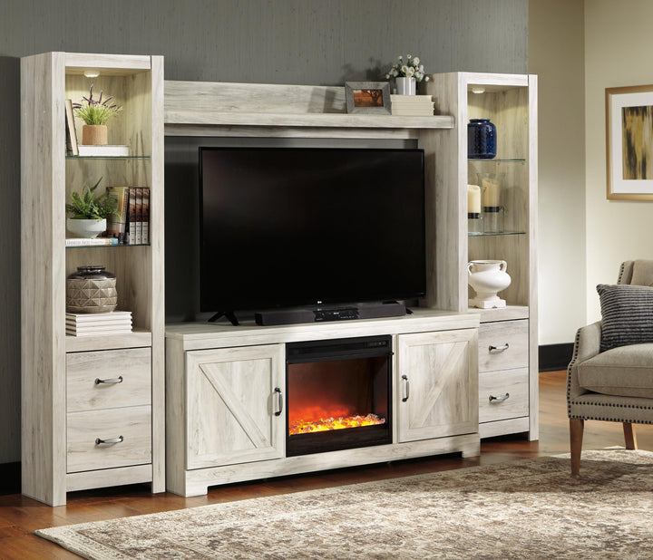 Bellaby 4-Piece Entertainment Center with Fireplace - Whitewash (6)
