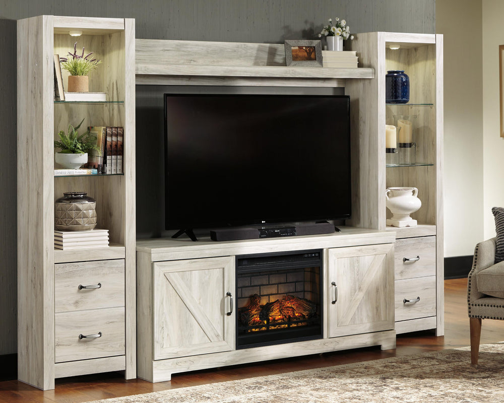 Bellaby 4-Piece Entertainment Center with Electric Fireplace - Whitewash (2)