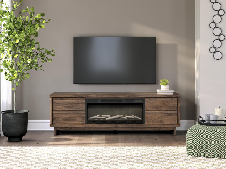 Zadilyn 72" TV Stand with Electric Fireplace - Dark Brown (7)