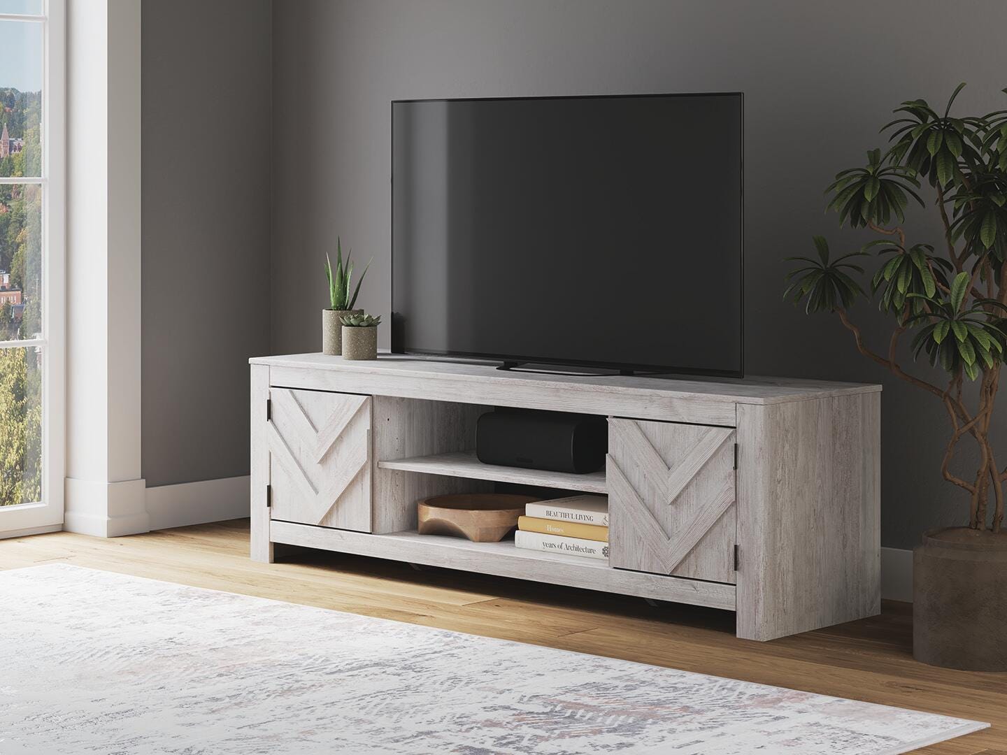 Cayboni 71" TV Stand - White (2)