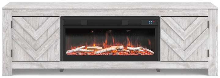 Cayboni 71" TV Stand with Electric Fireplace - White (3)